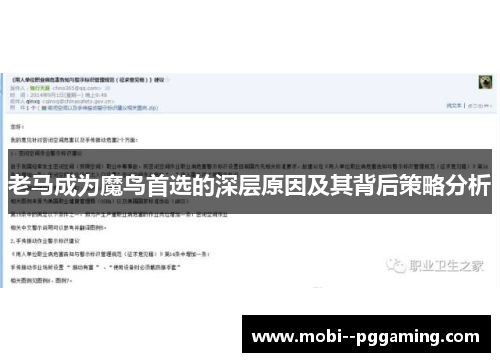 老马成为魔鸟首选的深层原因及其背后策略分析